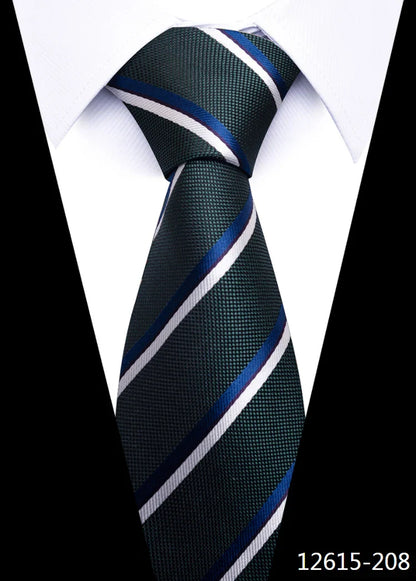 Tie For Men Newest design Luxurious 7.5 cm Necktie Shirt Accessories Striped Dark Red Man's New Year's Day