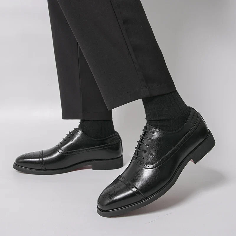 Classic Office Dress Shoes Trend Casual Business Oxford Shoes For Men Social Wedding Brogues Social Leather Shoes Male