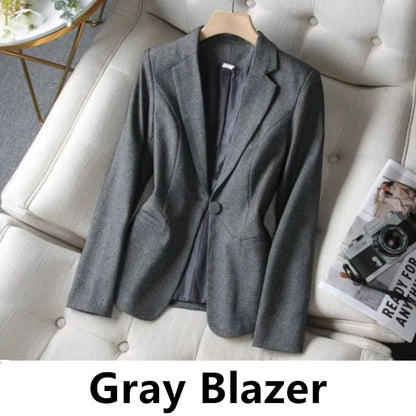 Naviu New Fashion Women Pant Suit Formal Business Slim Blazer and Trouser Set Office Ladies Uniform Work Wear