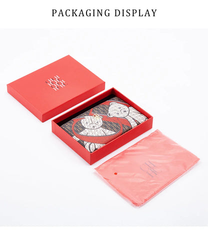 CHCH-Women's Cartoon Printing Long Wallet Retro Classic Wallet PVC Material Fashion Simple Large Capacity Bags