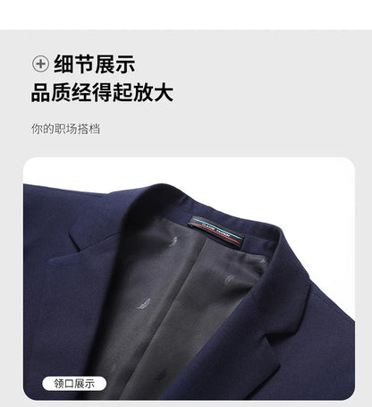 Blazer New Men's Fashion Business Solid Color British Style Professional Work Groom Wedding Dress Best Man Blazer Jacket