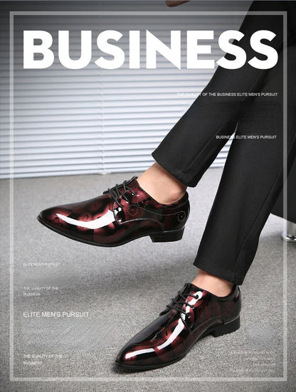 Luxury Men Oxford Shoes Retro Floral Pattern Men Dress Shoes Fashion Lace-Up Flats High Quality Business Men Party Wedding Shoes
