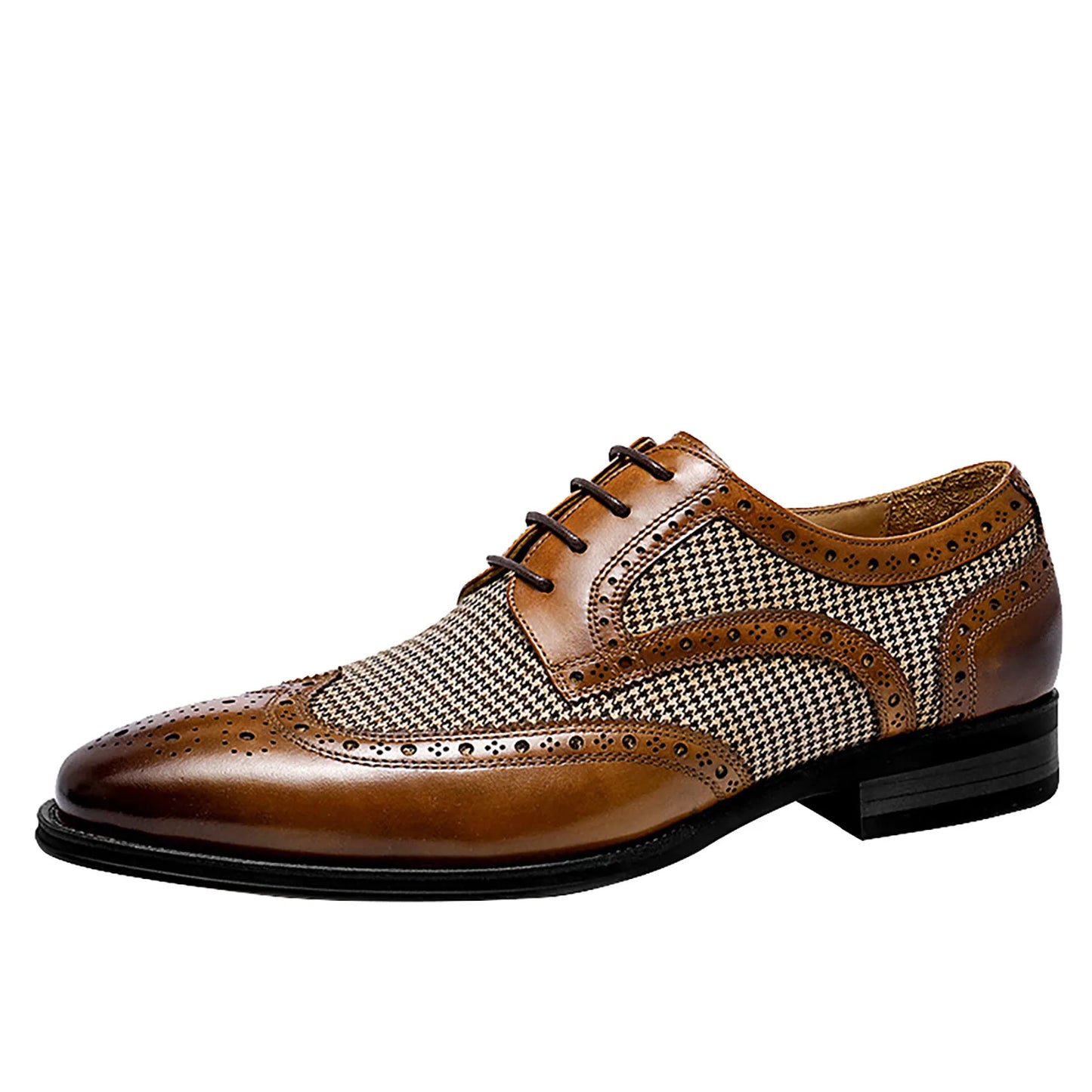 Casual Shoes For Men Men'S Large Size British Style Leather Shoes Color Matching Lace-Up Men'S Uniquely Designed Leather Shoes