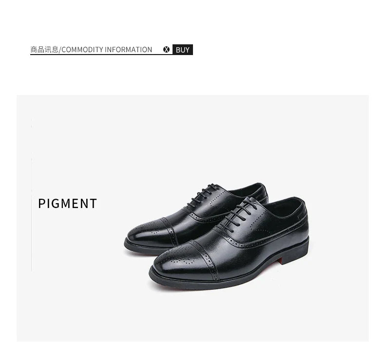 Classic Office Dress Shoes Trend Casual Business Oxford Shoes For Men Social Wedding Brogues Social Leather Shoes Male