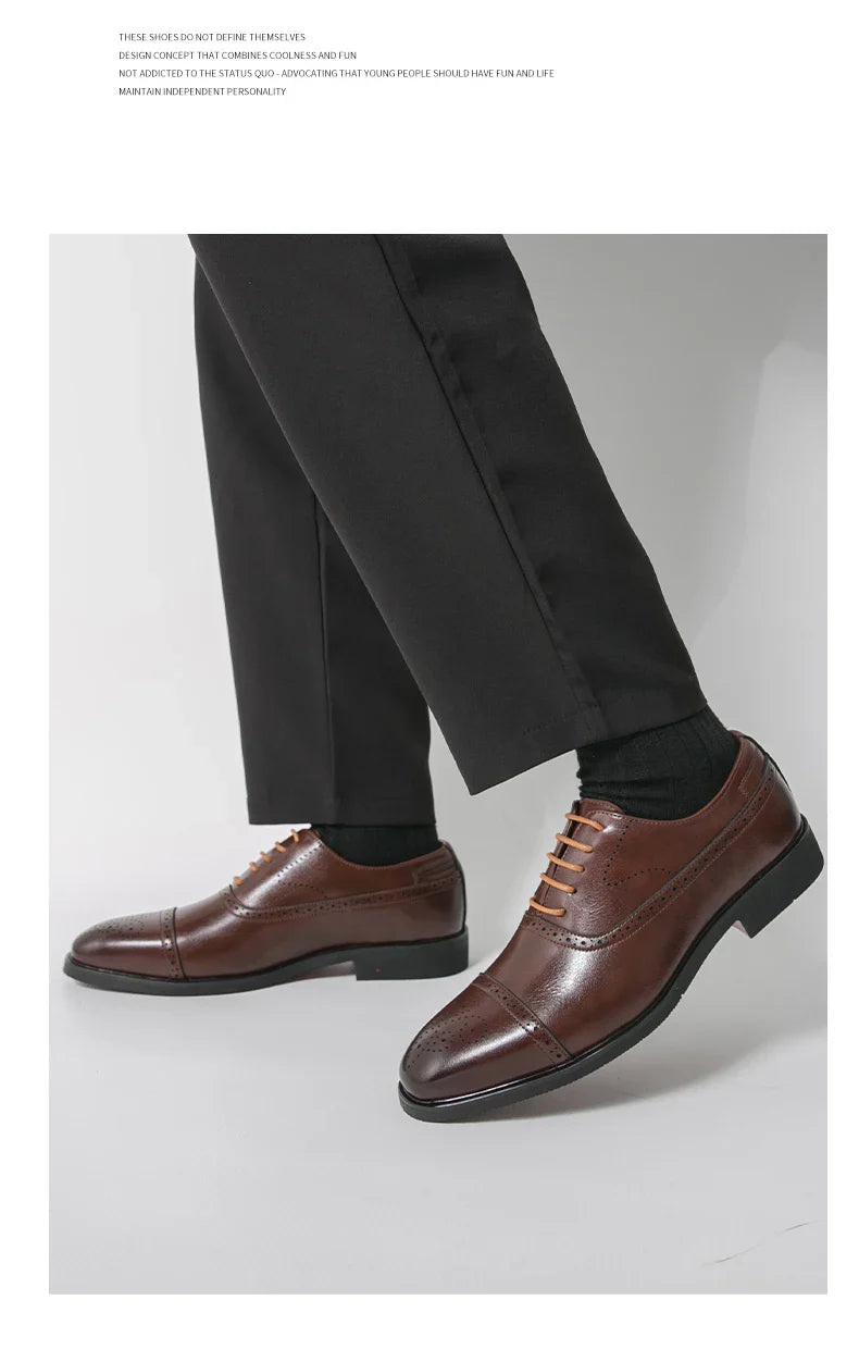 Classic Office Dress Shoes Trend Casual Business Oxford Shoes For Men Social Wedding Brogues Social Leather Shoes Male