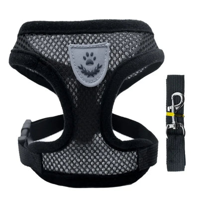 Pet Cat Dog Harness with Lead Leash Adjustable Vest Polyester Mesh Breathable Harnesses Reflective for Small Dog Cat Accessorie