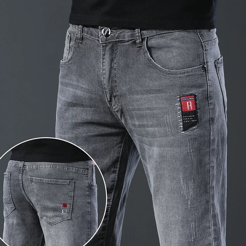 2024 New Men Spring and Autumn Korean Version Comfort Men Stretch Youth Slim Fashion  Skinny Jeans Pants Designer Clothes