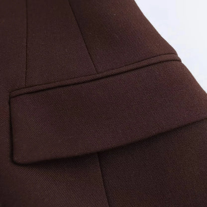 KONDALA Chic Casual Solid Women Suit Pockets Button Blazer Straight Loose Pants Zipper Skirt New Fashion 2025 Autumn Winter Sets