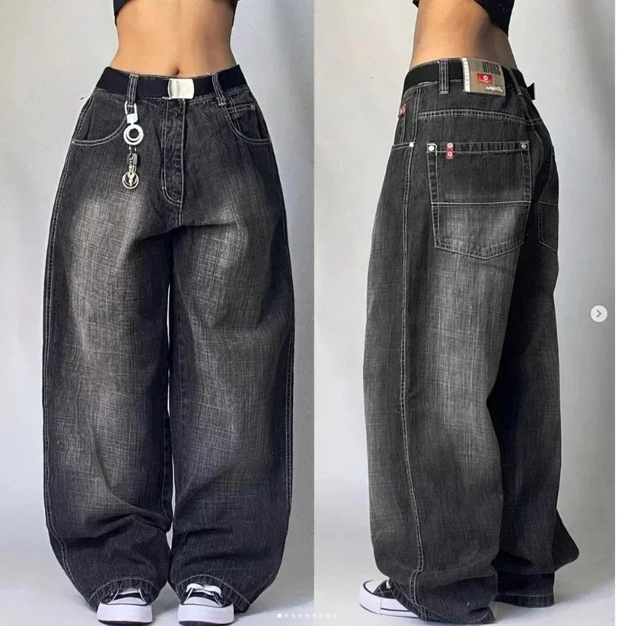High-quality New Jeans Y2K Street Popular Multicolor U Brand Retro Wide-leg Pants Unisex Casual Loose Joker Couple Jeans Pants
