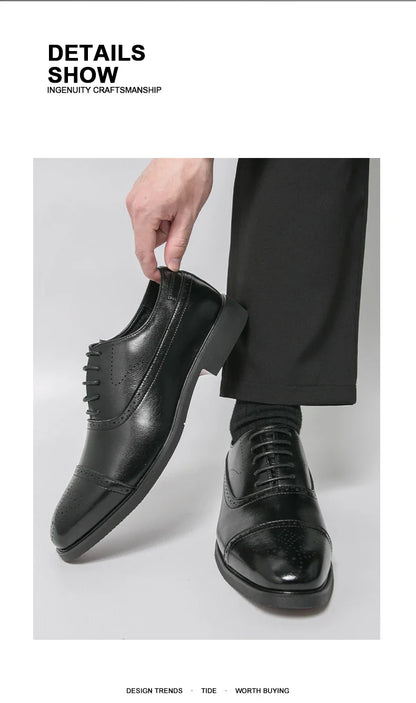 Classic Office Dress Shoes Trend Casual Business Oxford Shoes For Men Social Wedding Brogues Social Leather Shoes Male