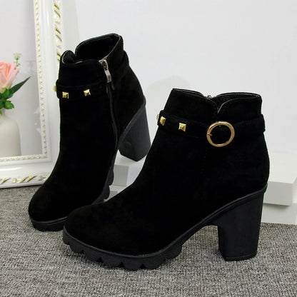 2024 New Spring Winter Women Boots High Quality Lace-up European Ladies Shoes for Women High Heels Women Boots Fast Delivery