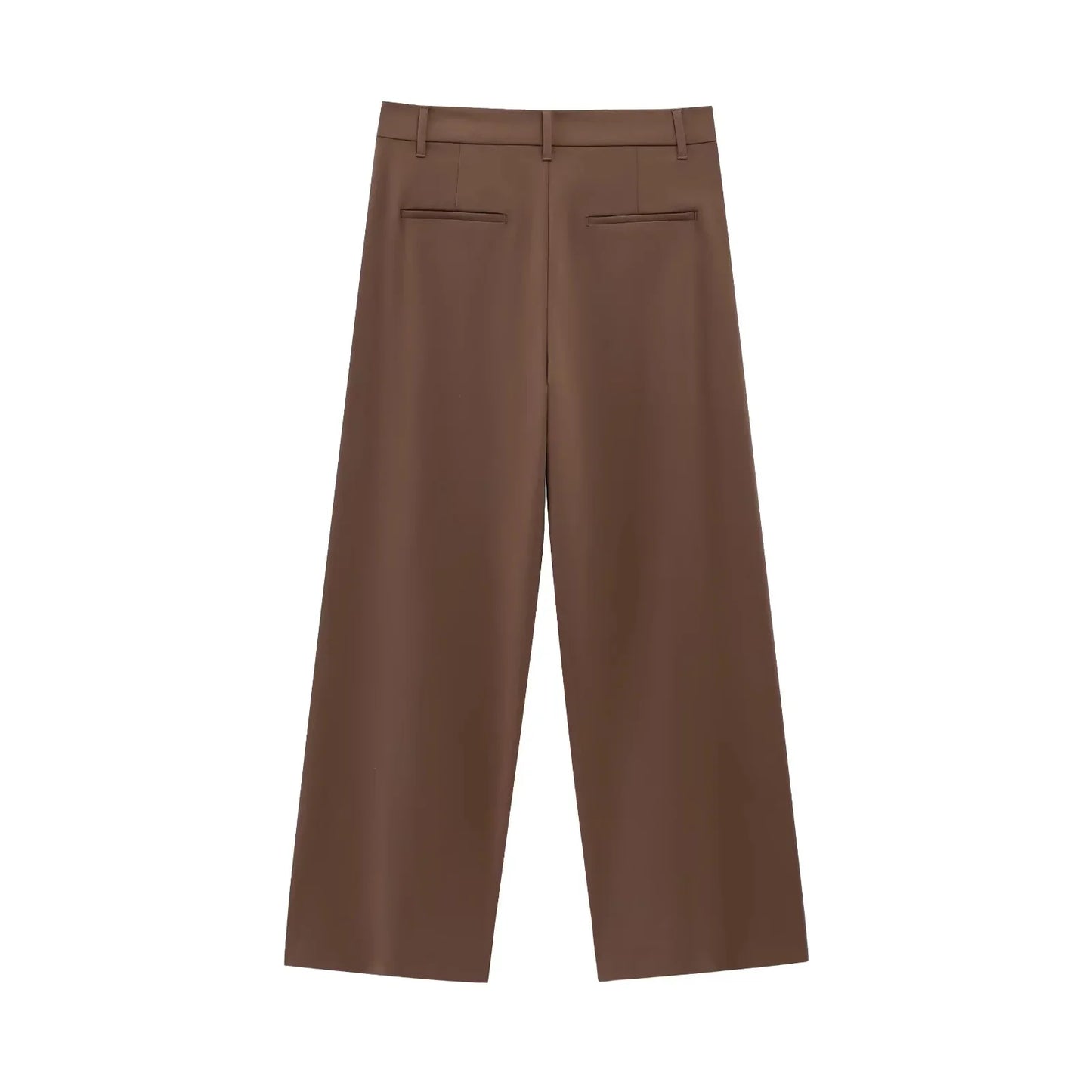 KONDALA 2026 Spring Office Lady Elegant Brown Women Suit Fashion Casual Sashes Oversized Shrug Blazer Chic Zipper Long Pant