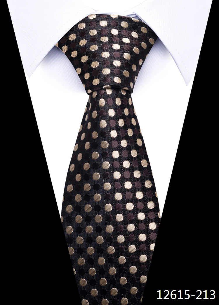 Tie For Men Newest design Luxurious 7.5 cm Necktie Shirt Accessories Striped Dark Red Man's New Year's Day