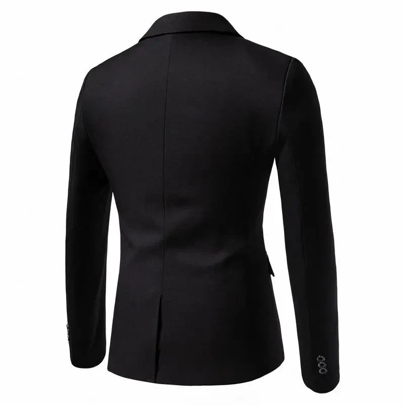 Spring Autumn Men's Single Button Slim Fit Blazers Smart Casual Turn-Down Collar Suit Jacket Men Formal Wedding Blazers Outwear