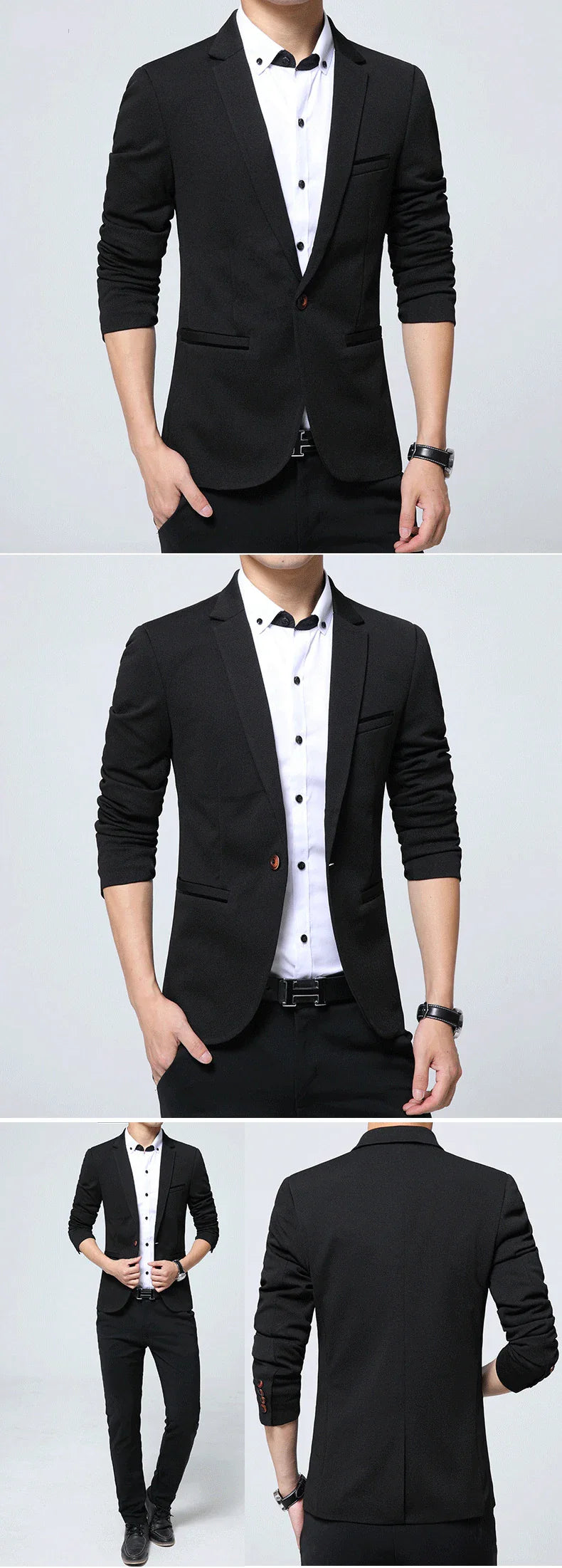 Men's Smart Casual Suit Blazers Slim Fit Sport Coat Fashion Formal Dress Groom Marriage Suit Coat Spring Autumn Outwear