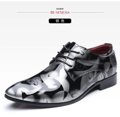 Luxury Men Oxford Shoes Retro Floral Pattern Men Dress Shoes Fashion Lace-Up Flats High Quality Business Men Party Wedding Shoes