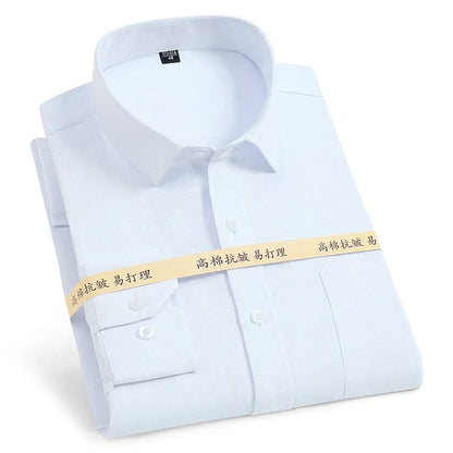 2024 Men's Long-sleeved Plaid Casual Shirts Fashion Classic Striped Business Social Dress Shirts Breathable Cotton Men Blousers