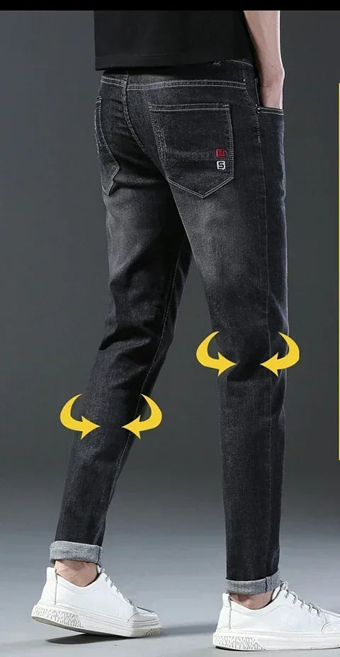 2024 New Men Spring and Autumn Korean Version Comfort Men Stretch Youth Slim Fashion  Skinny Jeans Pants Designer Clothes
