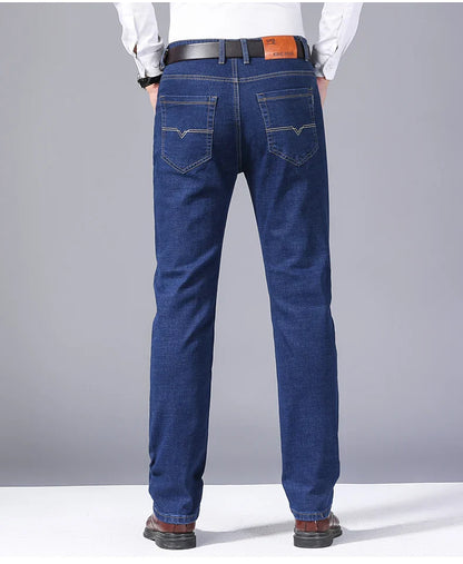 2024 New Stretch Slim Fit Pants Comfortable Soft Business Denim Trousers Male Brand Clothing Men Fashion Straight Jeans 28-40