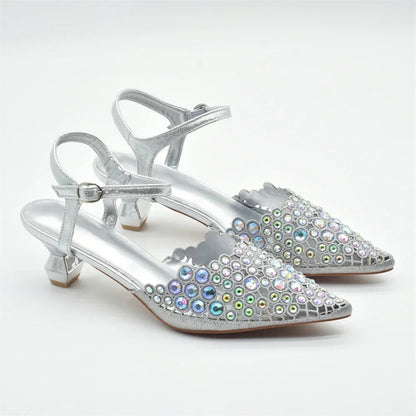 Hot Selling Pointed Toe Ladies Shoes Matching Bag Set for Nigeran Wedding Party Pumps Shoes for Women 2025 Designer Luxury