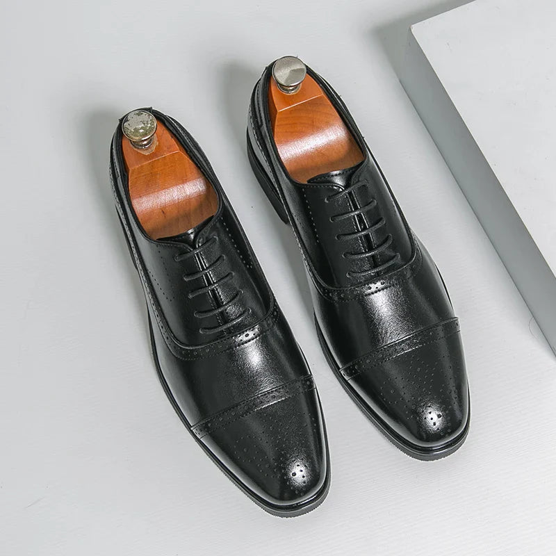 Classic Office Dress Shoes Trend Casual Business Oxford Shoes For Men Social Wedding Brogues Social Leather Shoes Male
