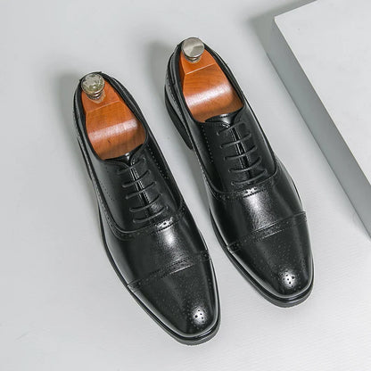 Classic Office Dress Shoes Trend Casual Business Oxford Shoes For Men Social Wedding Brogues Social Leather Shoes Male