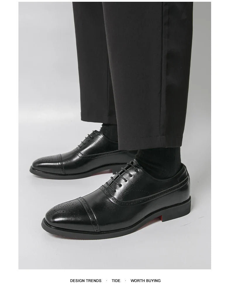 Classic Office Dress Shoes Trend Casual Business Oxford Shoes For Men Social Wedding Brogues Social Leather Shoes Male