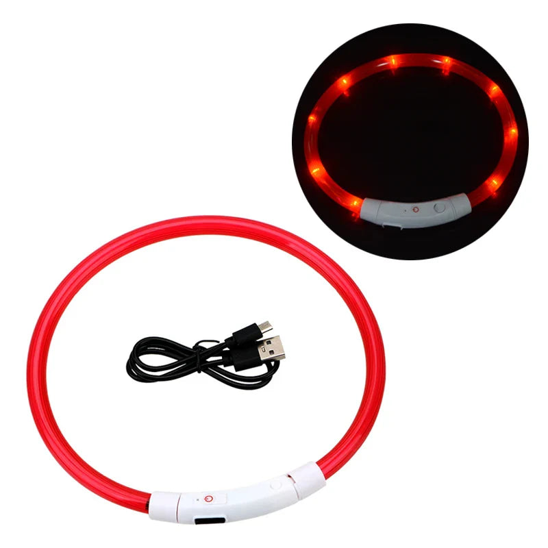 Dog Luminous Charge Collar Led Usb Cat Dogs Collars 3 Modes Detachable Night Led Glow Dog Loss Prevention Collar Pet Accessories