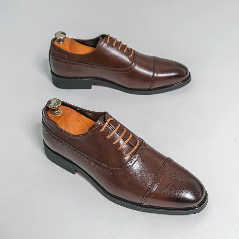 Classic Office Dress Shoes Trend Casual Business Oxford Shoes For Men Social Wedding Brogues Social Leather Shoes Male