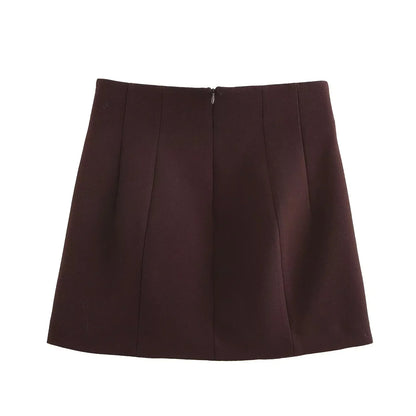 KONDALA 2026 Spring Summer Elegant Valentine‘s Day Suits Fashion Shrug Pockets Blazers Elegant Zipper Skirts Chic Baggy Pants