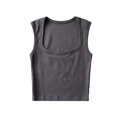 Deep Square Collar Vests 2023 Summer New Fashion Sexy Women's Crop Tops Sling Vest Camis