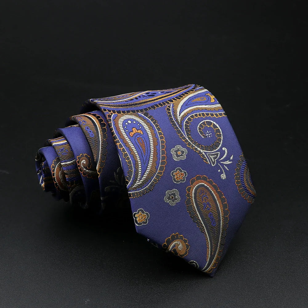 New Style Fashion Jacquard Floral Paisley Necktie Polyester Male Narrow Red Blue Tie Suit Shirt Gift For Men Accessory Gravatas