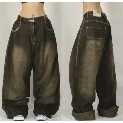 High-quality New Jeans Y2K Street Popular Multicolor U Brand Retro Wide-leg Pants Unisex Casual Loose Joker Couple Jeans Pants