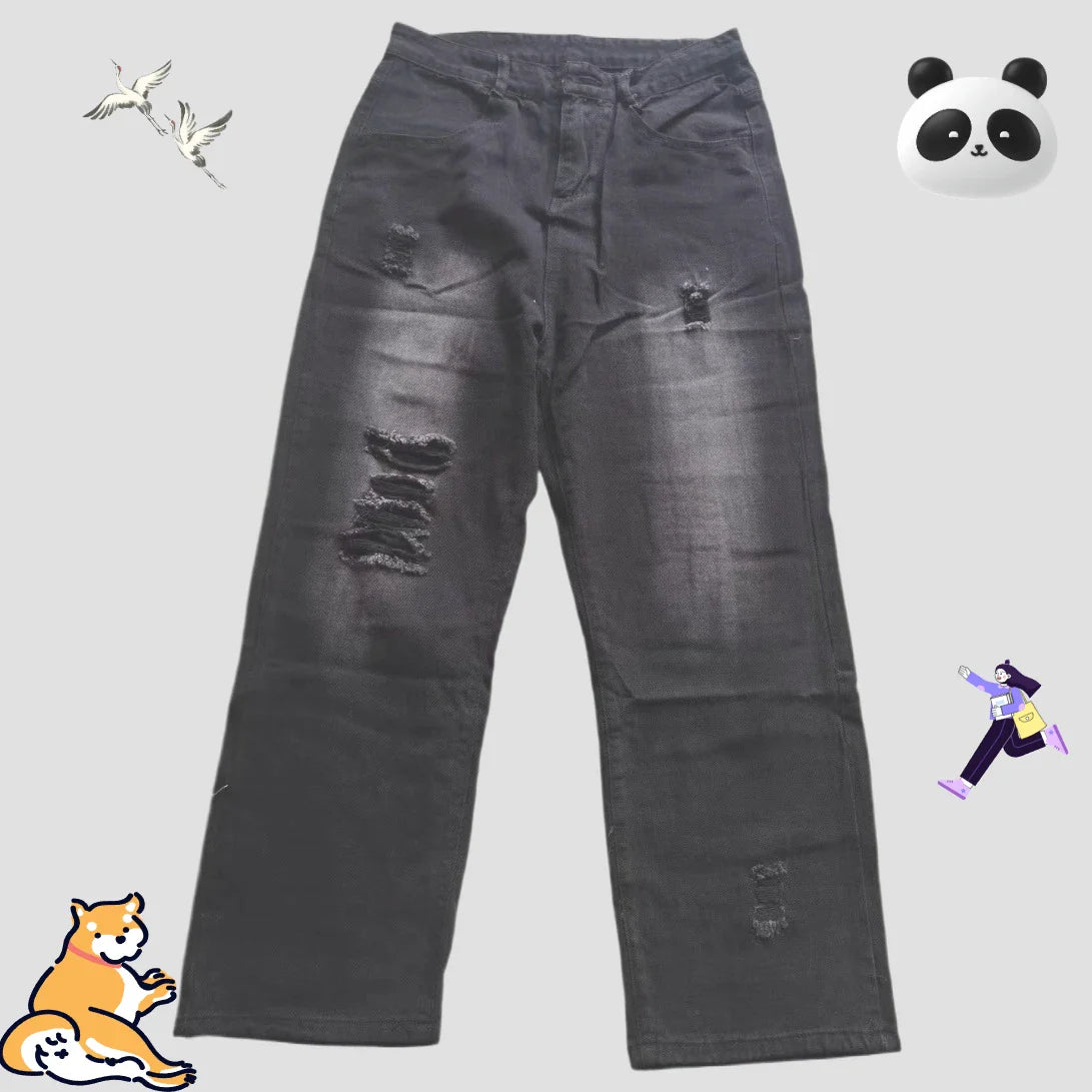 High-quality New Jeans Y2K Street Popular Multicolor U Brand Retro Wide-leg Pants Unisex Casual Loose Joker Couple Jeans Pants