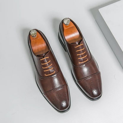 Classic Office Dress Shoes Trend Casual Business Oxford Shoes For Men Social Wedding Brogues Social Leather Shoes Male