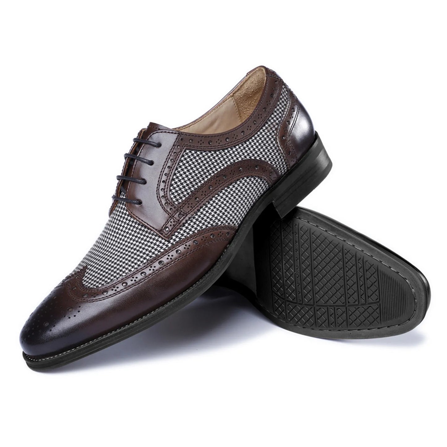 Casual Shoes For Men Men'S Large Size British Style Leather Shoes Color Matching Lace-Up Men'S Uniquely Designed Leather Shoes