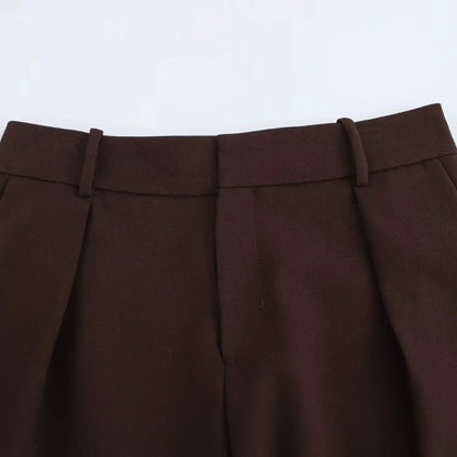 KONDALA 2026 Spring Summer Elegant Valentine‘s Day Suits Fashion Shrug Pockets Blazers Elegant Zipper Skirts Chic Baggy Pants