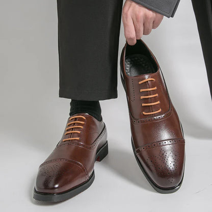 Classic Office Dress Shoes Trend Casual Business Oxford Shoes For Men Social Wedding Brogues Social Leather Shoes Male