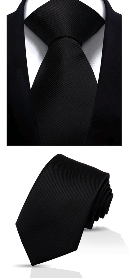 Solid Tie 7.5cm Necktie For Men Fashion Wedding Ties Slim Blue Gray Classic Neckties Men Business Jacquard Woven Classic Gravats