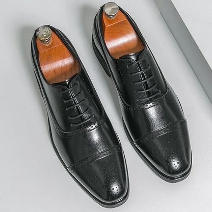 Classic Office Dress Shoes Trend Casual Business Oxford Shoes For Men Social Wedding Brogues Social Leather Shoes Male