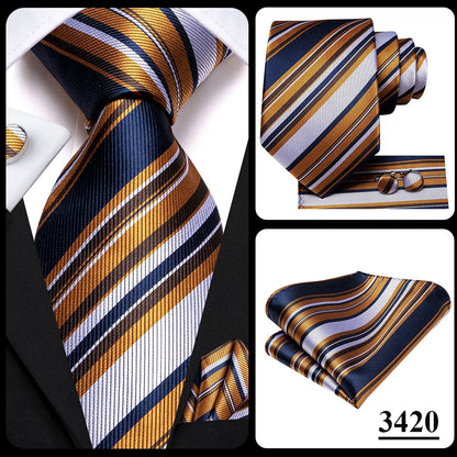 Hi-Tie Blue Business Solid 100% Silk Men's Tie NeckTie 8.5cm Ties for Men Formal Luxury Wedding High Quality Gravata