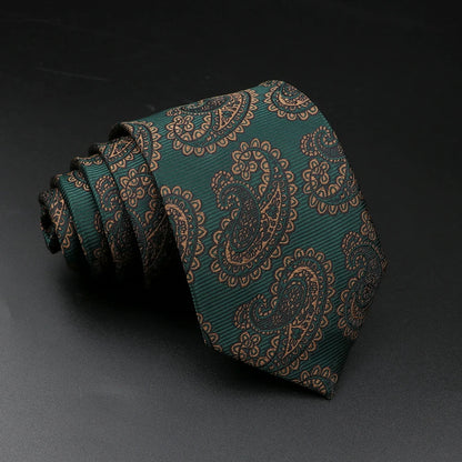 New Style Fashion Jacquard Floral Paisley Necktie Polyester Male Narrow Red Blue Tie Suit Shirt Gift For Men Accessory Gravatas