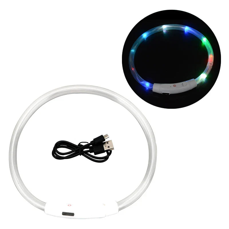 Dog Luminous Charge Collar Led Usb Cat Dogs Collars 3 Modes Detachable Night Led Glow Dog Loss Prevention Collar Pet Accessories