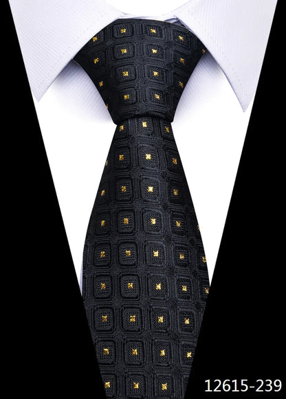 Hot Sale Brand New Style Tie Blue Golden Stripe Suit Accessories Necktie Men Gravata Fit Wedding Holiday Present