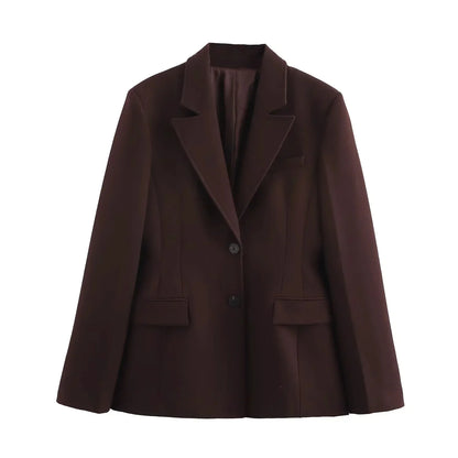 KONDALA 2026 Spring Summer Elegant Valentine‘s Day Suits Fashion Shrug Pockets Blazers Elegant Zipper Skirts Chic Baggy Pants