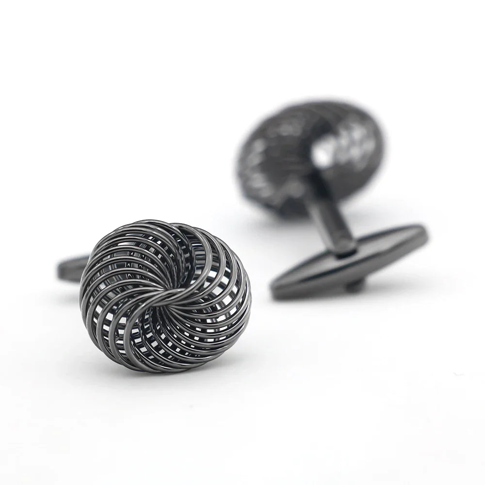 iGame Fashion Knot Cuff Links Quality Brass Material Woven Ball Design Cufflinks For Wedding  Men