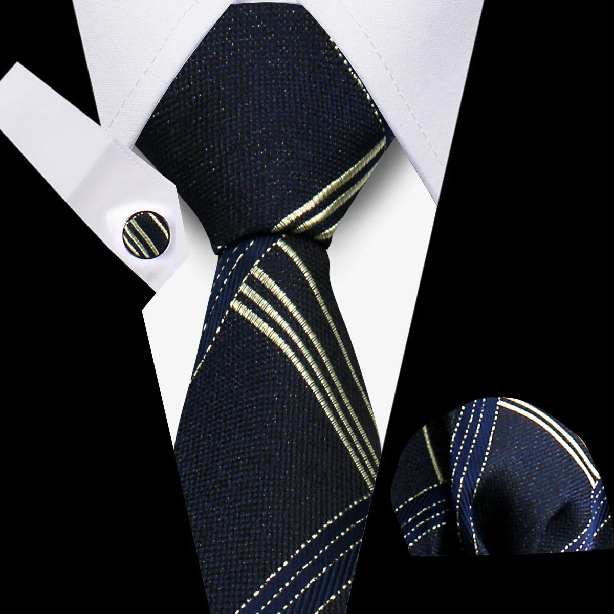 Tie For Men Classic Plaid Handkerchiefs Red Necktie Cufflinks For Men Blouse Business Wedding Accessories Women Collar Man Gift