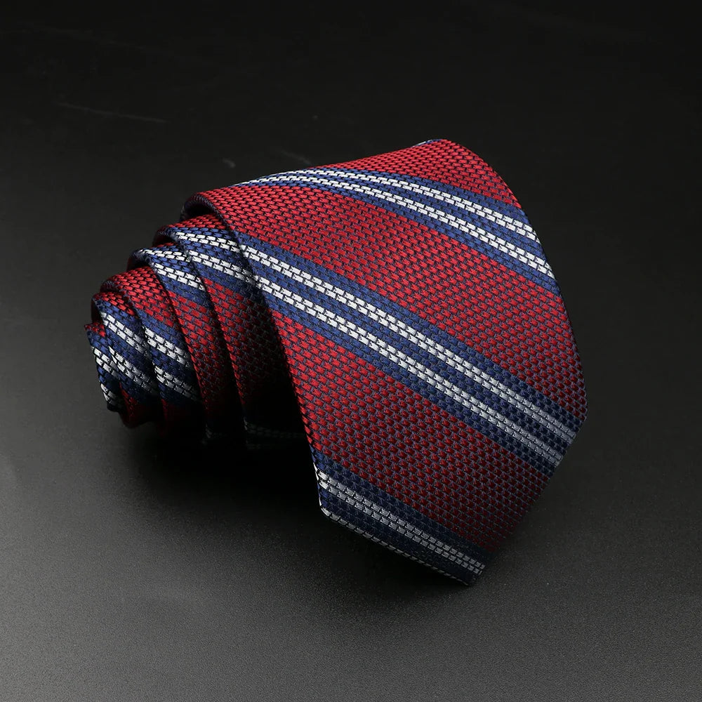 New Style Fashion Jacquard Floral Paisley Necktie Polyester Male Narrow Red Blue Tie Suit Shirt Gift For Men Accessory Gravatas