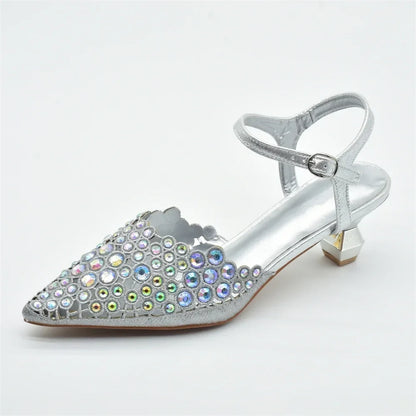 Hot Selling Pointed Toe Ladies Shoes Matching Bag Set for Nigeran Wedding Party Pumps Shoes for Women 2025 Designer Luxury