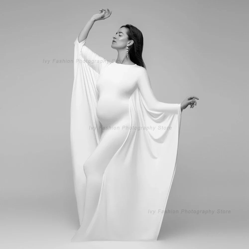 Maternity Photography Props Dress Elastic Fabric Bat Shirt Suitable For Taking Photos Pregnant Women Family Party Goddess Dress